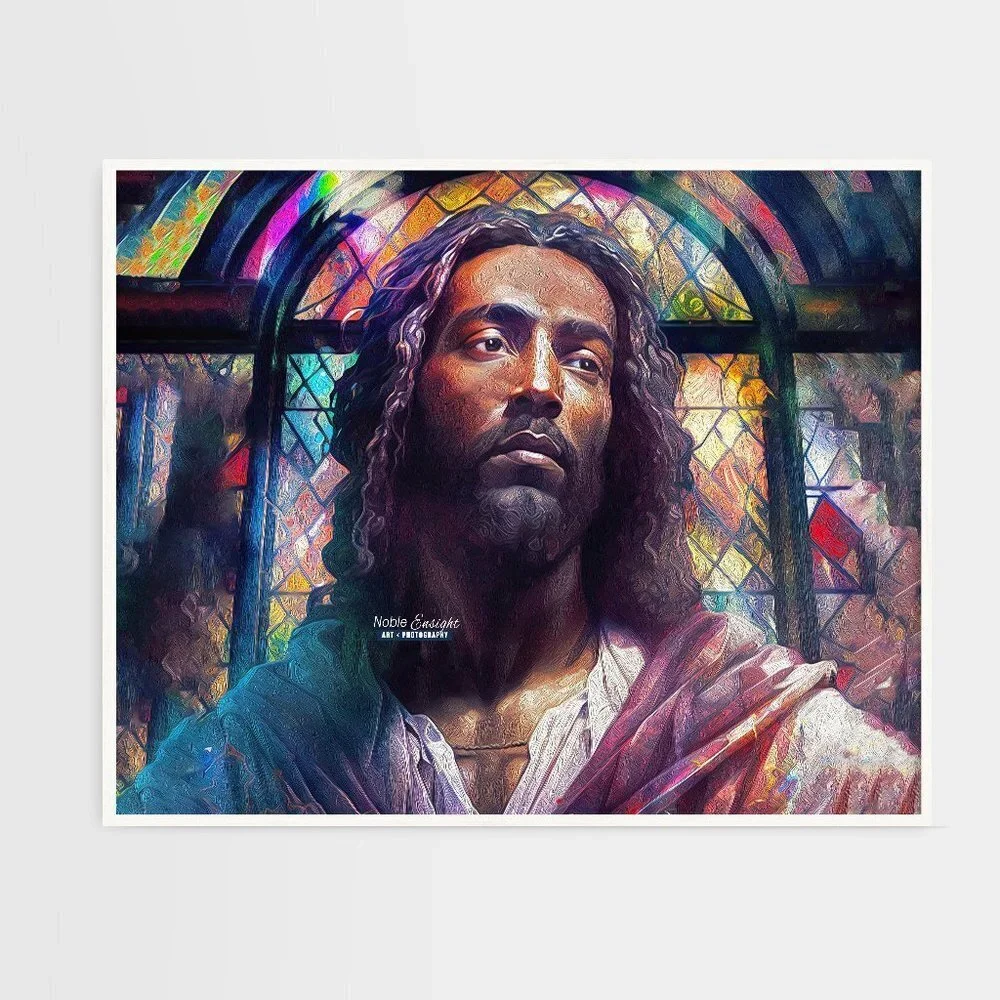16x20 Jesus Stained Glass‎ Wall Art Watercolor Oil Painting Poster - Picture 7 of 7